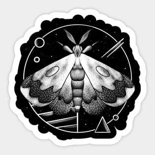 Cosmic Moth Tattoo Art Insect Gothic Sticker